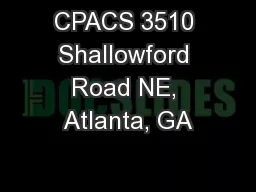 CPACS 3510 Shallowford Road NE, Atlanta, GA