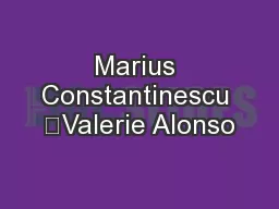 Marius Constantinescu 	Valerie Alonso