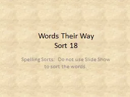 Words  Their Way Sort 18