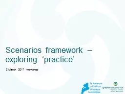 Scenarios framework – exploring ‘practice’