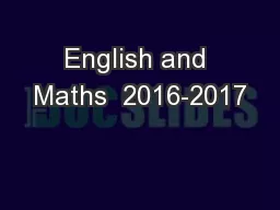 English and Maths  2016-2017