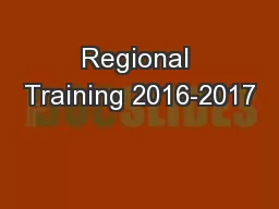 Regional Training 2016-2017