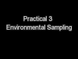 Practical 3 Environmental Sampling