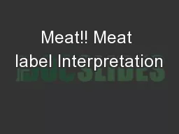 Meat!! Meat label Interpretation