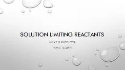 Solution Limiting Reactants