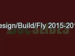 Design/Build/Fly 2015-2016