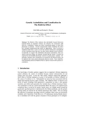 Genetic Assimilation and Canalisation in The Baldwin E
