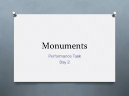 Monuments Performance Task