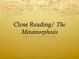 Close Reading/  The Metamorphosis