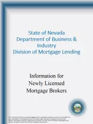 State of Nevada Department of Business & Industry