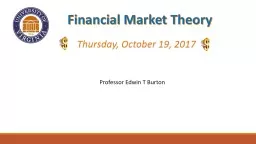 Financial Market Theory Thurs