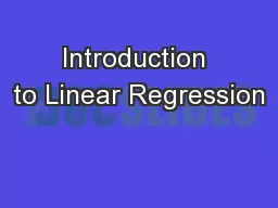 Introduction to Linear Regression