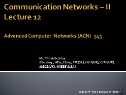Communication Networks – II