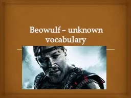 Beowulf – unknown vocabulary