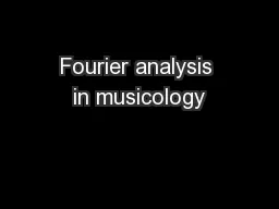 Fourier analysis in musicology