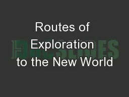 Routes of Exploration to the New World