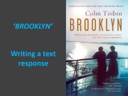‘BROOKLYN’ Writing a text response