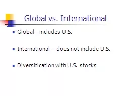 Global vs. International