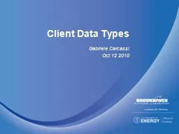 Client Data Types Gabriele Carcassi