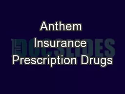 Anthem Insurance Prescription Drugs