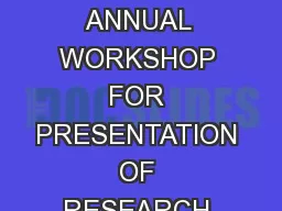 THE NATIONAL IRRIGATION BOARD (NIB) ANNUAL WORKSHOP FOR PRESENTATION OF RESEARCH FINDINGS