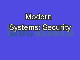 Modern Systems: Security