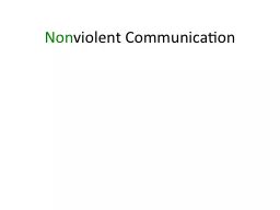 Non violent Communication