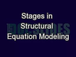 Stages in Structural Equation Modeling