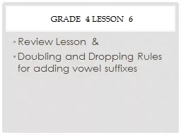 Grade 4 lesson 6 Review Lesson &