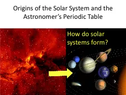 Origins of the Solar System and the Astronomer’s Periodic Table