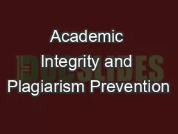 Academic Integrity and Plagiarism Prevention