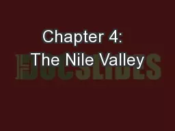 Chapter 4:  The Nile Valley