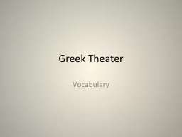 Greek Theater Vocabulary