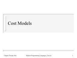 Cost Models Chapter Twenty-One