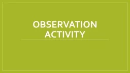 Observation activity How Observant Are You?