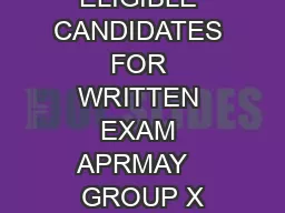 ELIGIBLE CANDIDATES FOR WRITTEN EXAM APRMAY   GROUP X