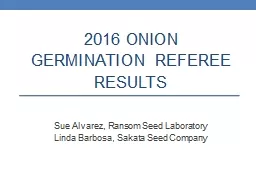 2016 Onion Germination Referee Results