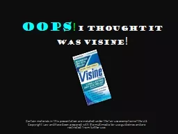 Oops !   I thought it was Visine