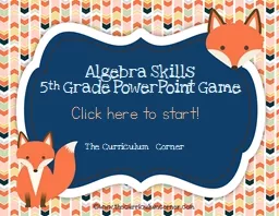 The Curriculum Corner Algebra Skills