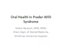 Oral Health in  Prader-Willi