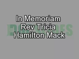 In Memoriam Rev Tricia Hamilton Mack