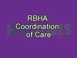 RBHA Coordination of Care