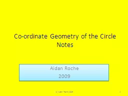 Co-ordinate Geometry of the Circle