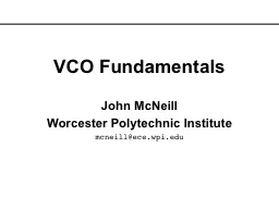 VCO Fundamentals John McNeill