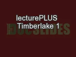 lecturePLUS Timberlake 1
