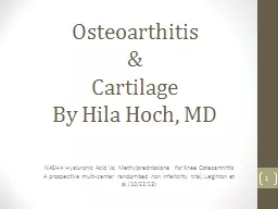 Osteoarthitis   &  Cartilage