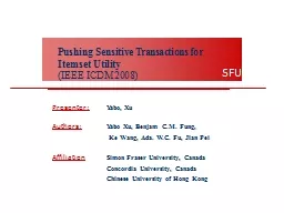 SFU Pushing Sensitive Transactions for Itemset Utility