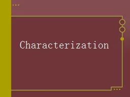 Characterization   Definitions