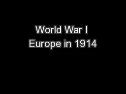 World War I Europe in 1914