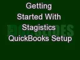 Getting Started With Stagistics QuickBooks Setup